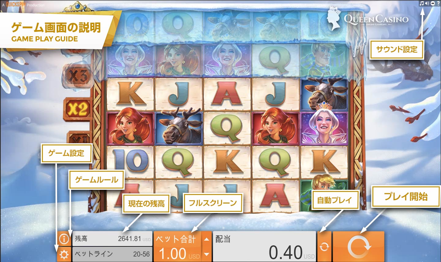 Crystal Queen クリスタルクイーン ゲーム画面説明